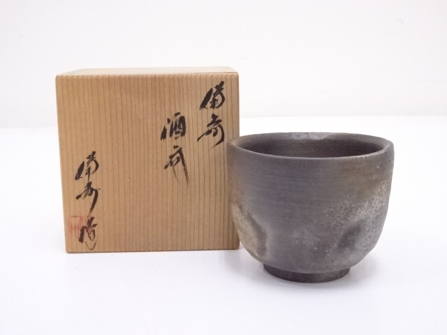JAPANESE POTTERY BIZEN WARE SAKE CUP 